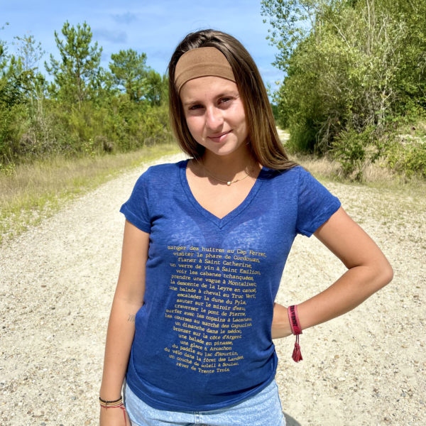 Un tee-shirt balade femme en lin de la marque régionale 33.
