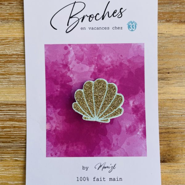Broche Coquille turquoise