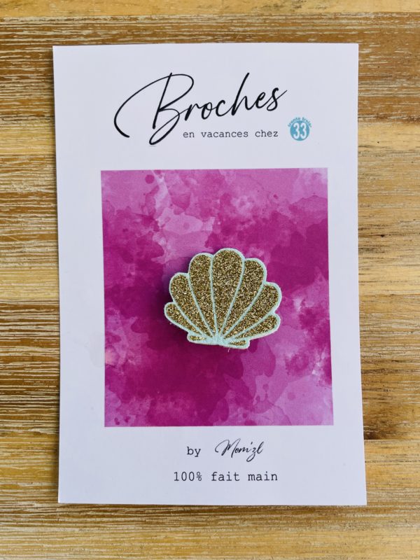 Broche Coquille turquoise
