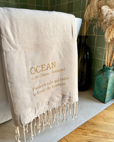 Fouta éponge Océan beige