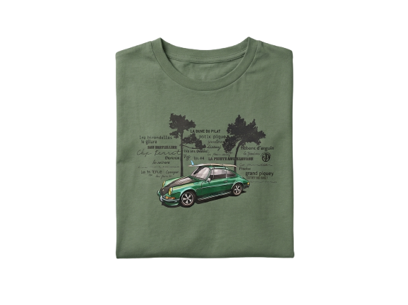 Tee-shirt Porsche vert