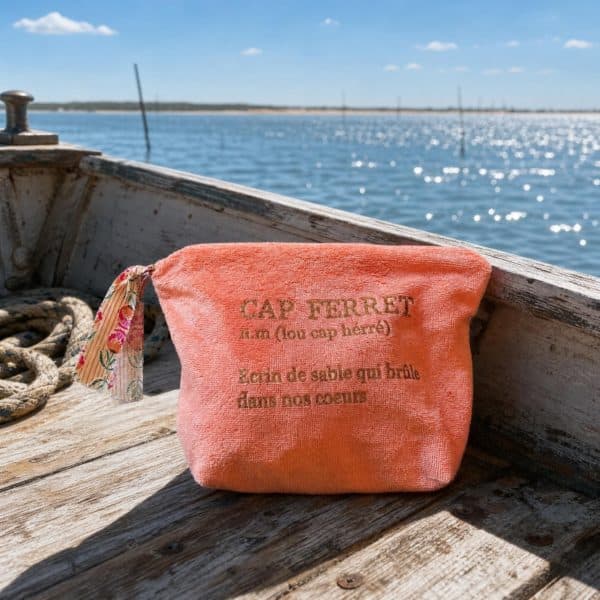 Pochette Éponge Cap Ferret abricot